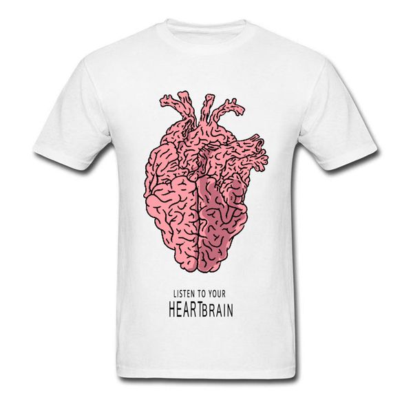 

medical biology anatomy science heart t shirt listen to your heart brain 100% cotton summer/autumn & tees mens tee-shirts