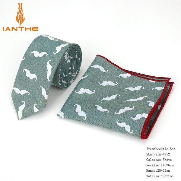 

brand new men's classic mustache narrow neck tie pocket square sets men fashion wedding slim flower necktie hankies sets 2pcs, Blue;purple