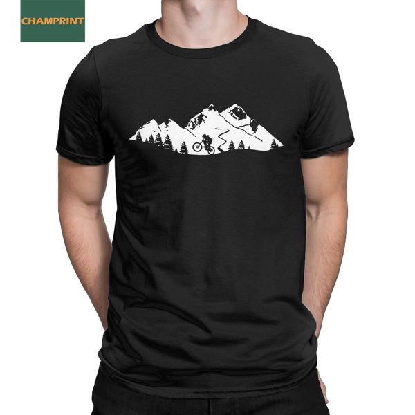 

wheelie in front of mountains t shirts men cotton t-shirts mountain bike mtb cycling bicycle ride racing tee shirt short sleeve
