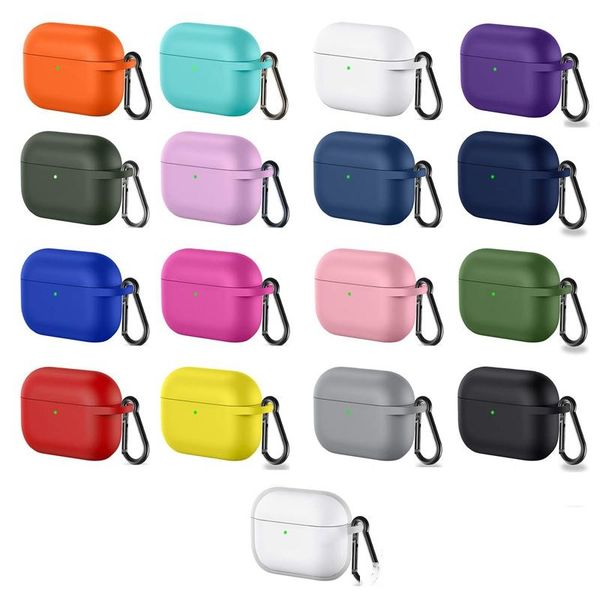 

new soft silicone case for airpods pro protector case anti-lost earbuds case with hook for airpods 3 earphones anti-lost