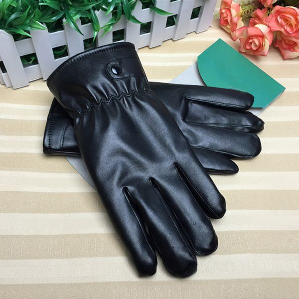 

one pair winter warm leather gloves five fingers wrist mittens women men waterproof cycling full finger golves handschuhe, Blue;gray