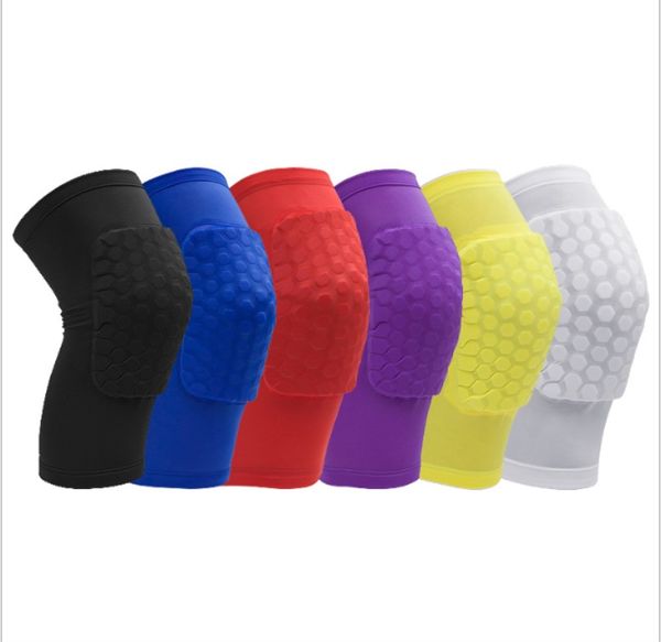 

honeycomb knee pads basketball sport kneepad volleyball knee protector brace support football compression leg sleeves / 200pcs, Black;gray