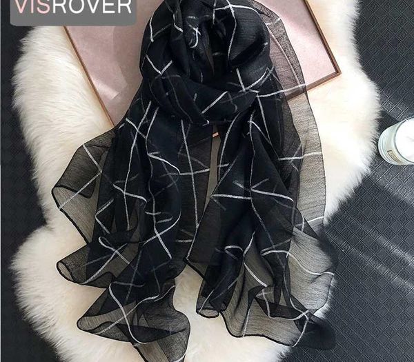 

visrover new summer women silk scarf with lurex fashion woman lurex hijab beach cover-ups wraps bandana silk scarves wholesales, Blue;gray