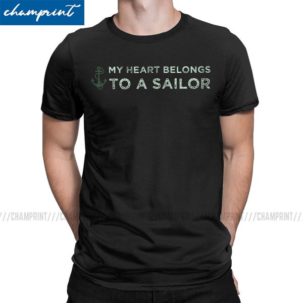 

vintage my heart belongs to a sailor t-shirts men t shirts ship sailing cruise captain sail skipper tees birthday present