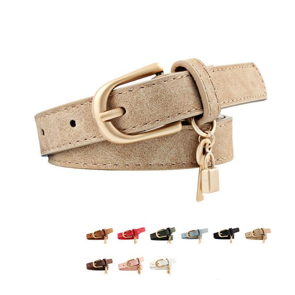 

2020 fashion belts for women grommet euramerican style designer pu leather strap for lady jeans accessories small lock decorate, Black;brown