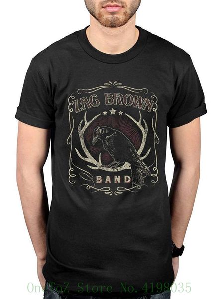 

official zac brown black crow t-shirt o-neck fashion casual print t shirt