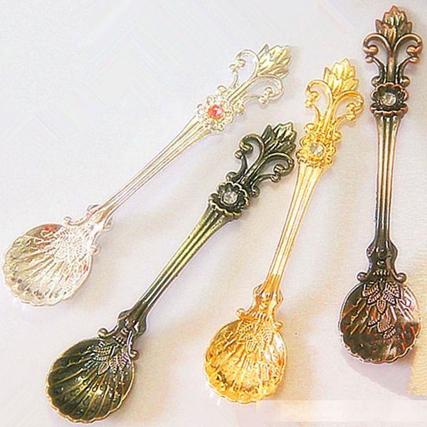 

fashion unique retro coffee spoon sugar tea dessert cutlery alloy spoon ice cream scoop kitchen tableware