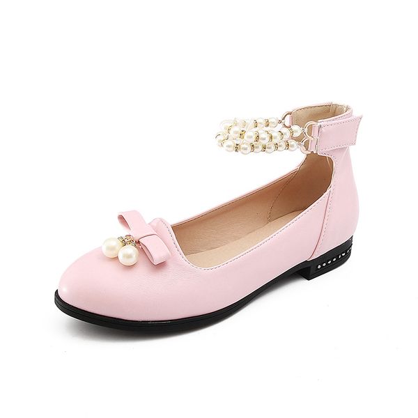 

18 years spring new beaded leisure low heel side with large single shoes 1835 child 30-40 students, Black