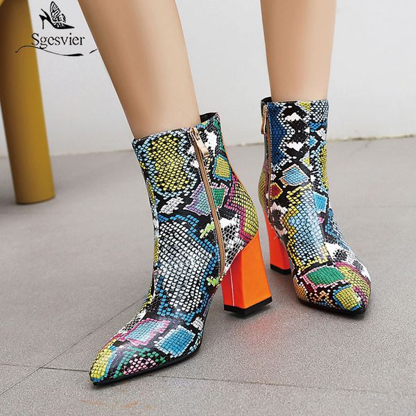 

sgesvier 2020 big size 31-48 women boots ladies shoes fashion pointed toe high heels shoes autumn winter ankle boots, Black