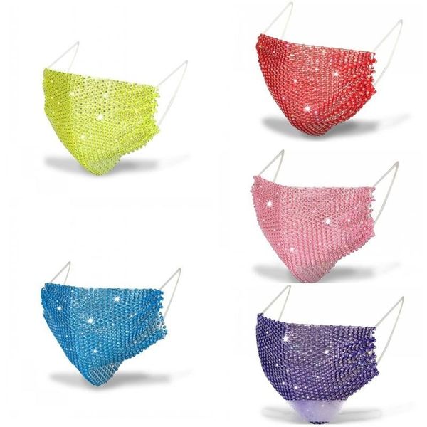 

2020 new women halloween face mask mermaid sequins mascarilla diamond inlay respirator gorgeous lady sun proof 3 5sy d2