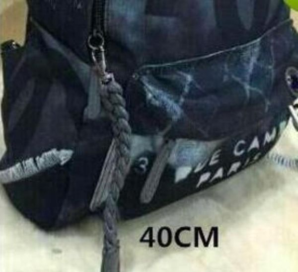 

2020 new printed embroidered canvas backpack schoolbag bag printed canvas with color rope backpack graffiti kntwf, Red;black