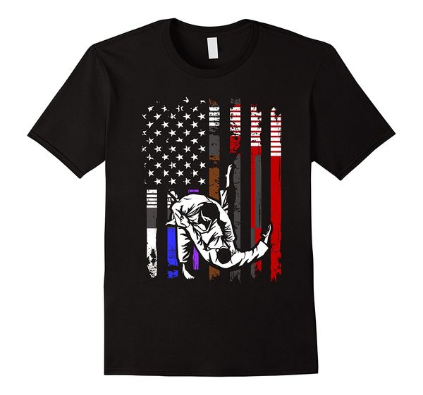 

2020 summer style fashion brazilian jiu jitsu stars & stripes rank bjj flag tshirts tee shirt
