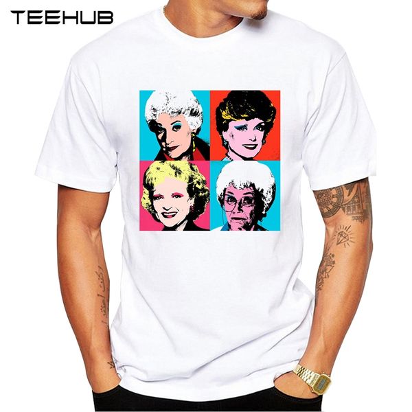 

teehub men's new fashion golden warhol girls design short sleeve t-shirt cool printed hipster tee shirts