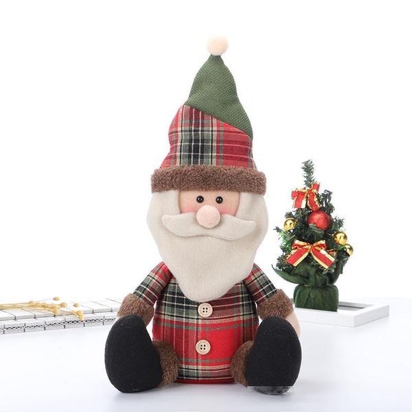 

christmas santa claus sitting doll fabric christmas christmas ornaments snowman david s deer doll plaid sitting doll children kids gift f