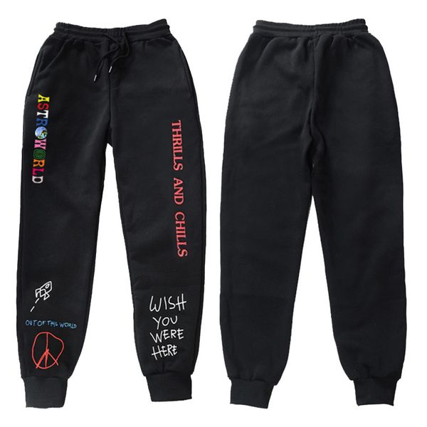 

new travis scott astroworld pants men fashion printing joggers streetwear homme joggers sweatpants trousers cl091901, Black