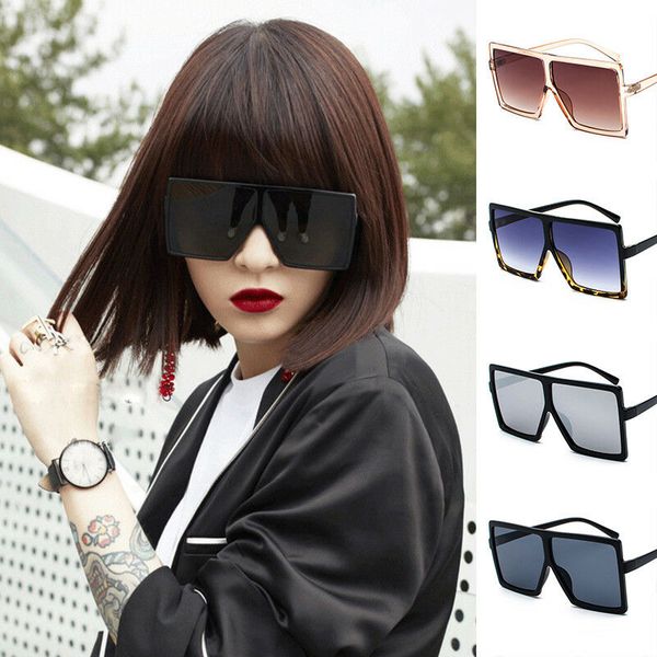 

big flat frame sunglasses women square black leopard sun glasses female shades eyewear uv400, White;black