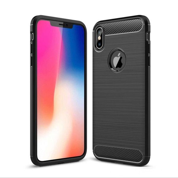 

luxury brushed shockproof carbon fiber phone case for iphone x xs xr xs max 5 5s 6 6s 7 8 plus silicone protection back cover