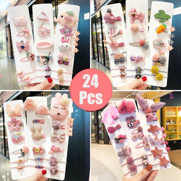 

10 / 24pcs / set new дети симпатичные мультфильм цветок шпильки barrettes девушки симпатичные цвета зажимов волос дети детские сладкий аксес, Slivery;white