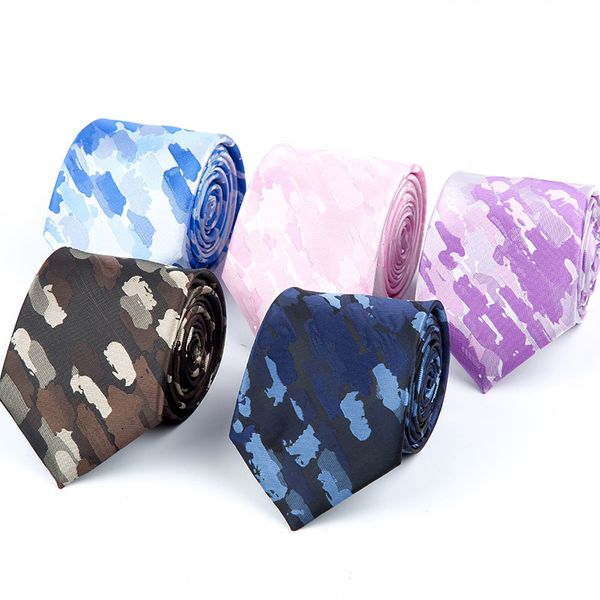 

neck ties linbaiway 7.5cm business casual for men polyester necktie wedding suits gravatas custom logo, Blue;purple