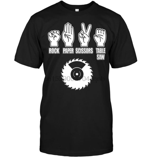 

brand rock paper scissors table saw t-shirt menshort sleeve t-shirt