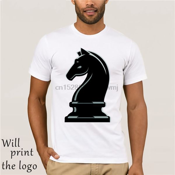 

pezzo degli scacchi cavaliere nero degli uomini di modo t-shirt del fumetto di stampa casual manica corta in cotone tessuto