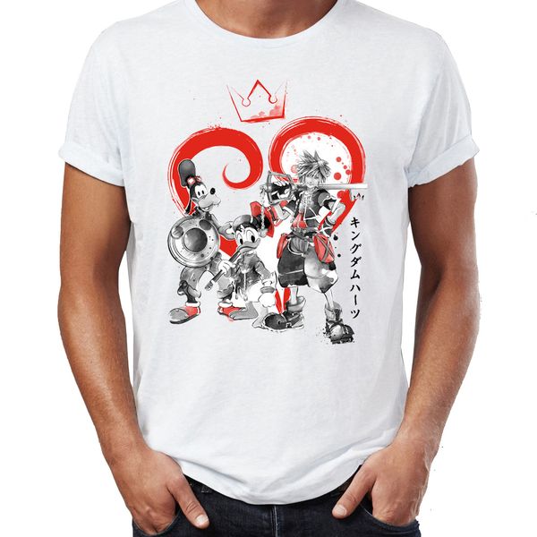 

men's t shirt kingdom hearts sora keyblade manga anime awesome artwork printed tee