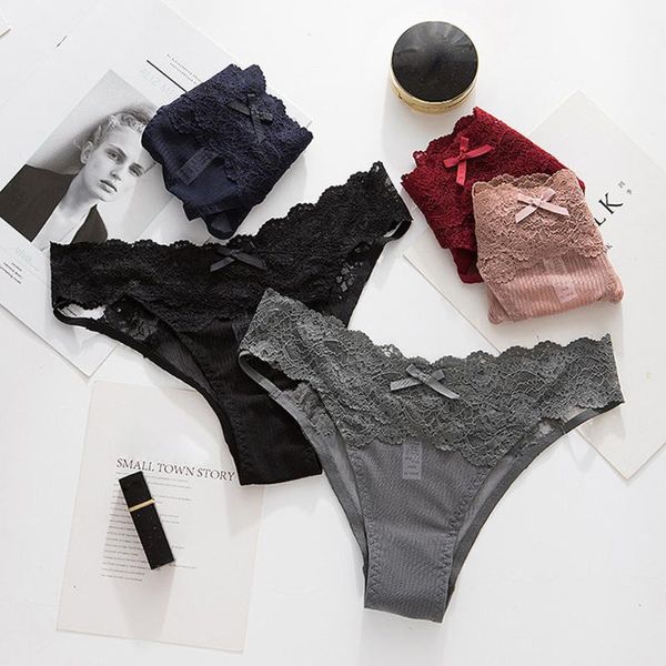 

women's panties lace underpants women low waist transparent thin mesh gauze underwear hollow briefs femme majtki damskie, Black;pink