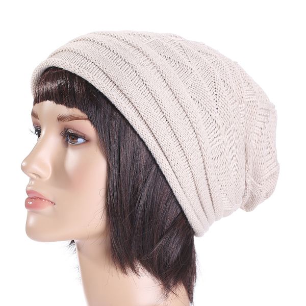 

new fashion knitted hat autumn winter warm beanies satin plaid casual hip-hop style fold crimping caps for female hats concise, Blue;gray