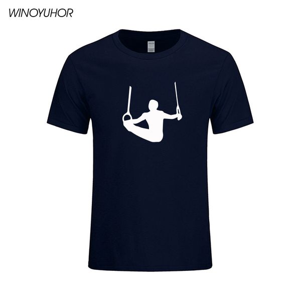

summer new fashion t-shirt men cool gymnast rings printed t shirt hip hop short sleeve 2019 sporting tees homme