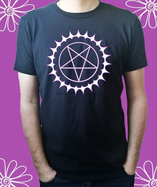 

аниме логотип 2 цвета контракт пентаграммы печать мужских футболок мужчин футболку