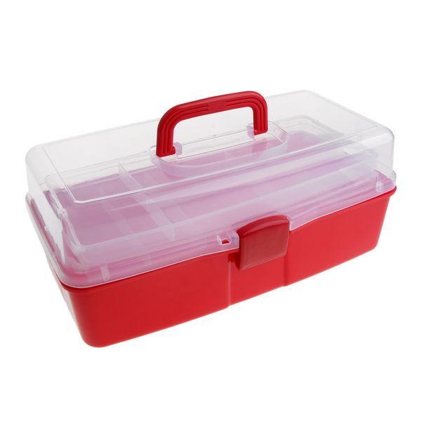 

3 tier large plastic storage box case nail art craft makeup organizer