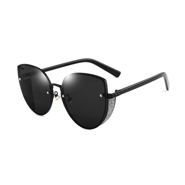

sunglasses 2021 thick-edged trend steampunk style women fashion oversized cat eye resin lenses uv400 protection eyewear, White;black