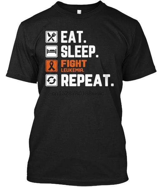 

men t shirt fight leukemia eat sleep repeat shirt women t-shirt