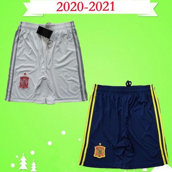 

2020 2021 spain soccer shorts home blue away white asensio isco ramos morata football pants 20 21 espana camisetas pique iniesta diego costa, Black;red