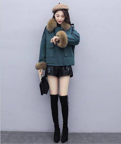 

women winter jacket ladies real raccoon fur collar duck down inside warm coat femme with all the tag new arrive, Black
