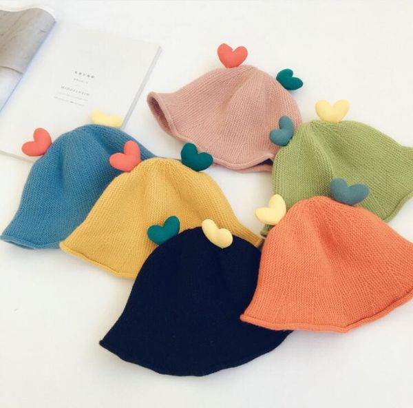 

love baby knitted woolen hat for autumn and winter new children's hat cute baby warm hat gd648, Yellow