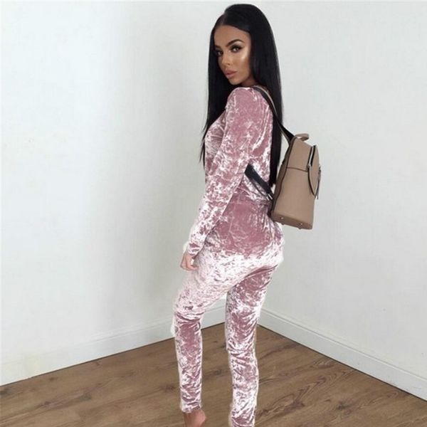 

women velvet two piece outfits winter warm suit sets online fashion trendy women casual long sleeve hoodies + pants hiphop tracksuits, White