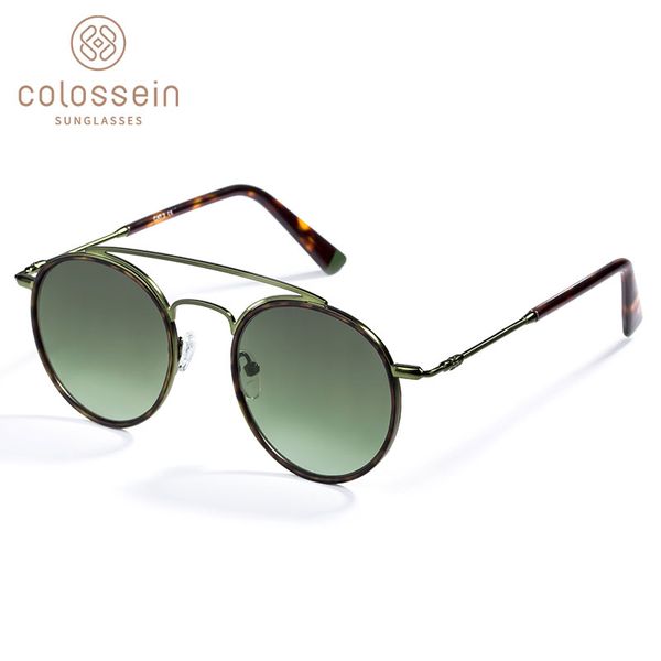 

colossein sunglasses women men retro fashion round glasses uv400 metal acetate frame eyewear lentes gafas de sol mujer, White;black