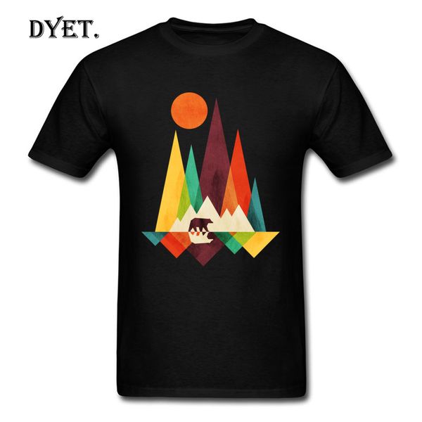 

улица tshirts o-neck горного медведь геометрической футболка для мужчин тца мужского tops t shirt sunset yakuza tee-shirt top quality