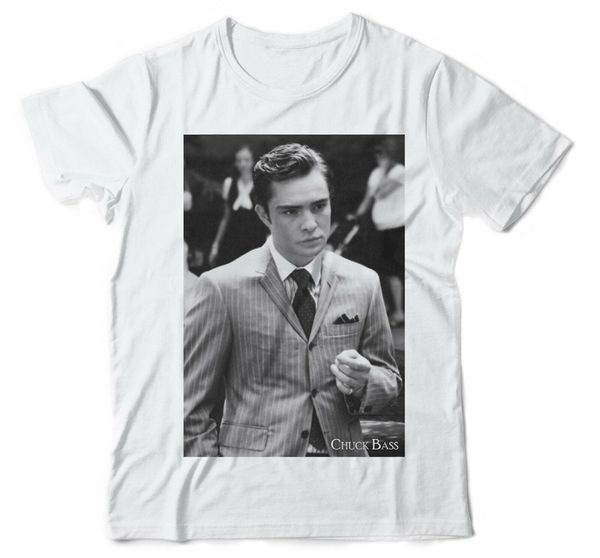 

chuck bass gossip girl эд вествик unisex хлопок белый t-shirt wsn50 сыпучие плюс размер футболка