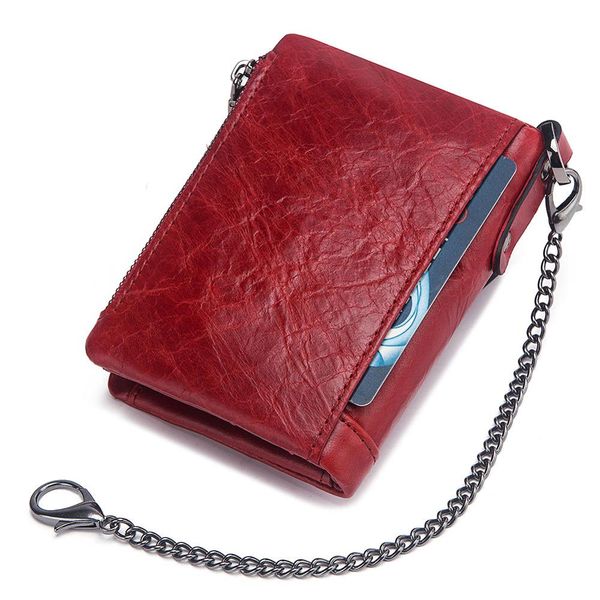 

sarine genuine leather women wallet lady female coin purse portfolio cowhide leather red portomonee mini walet pocket bag, Red;black