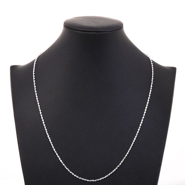 

western style clavicle 2mm double water ripple necklace pandent distribution chain, Silver