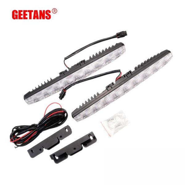 

geetans 2pcs / set универсальный водонепроницаемый dc 12v света автомобиля дневного авто свет drl auxiliary лампы в день и ночь ai