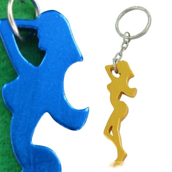 

new pretty woman shaped portable bottle opener beer bottle can opener hangings ring keychain tool
