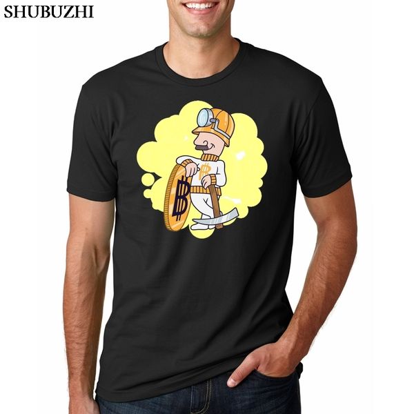 

t-shirts bitcoin mining miner man crew neck short sleeve big size t shirt printing male tee shirts crew collar clothes