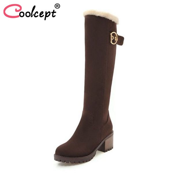 

coolcept women high heel shoes real leather lace up women pumps round toe sweet shoes footwear size 34-43, Black