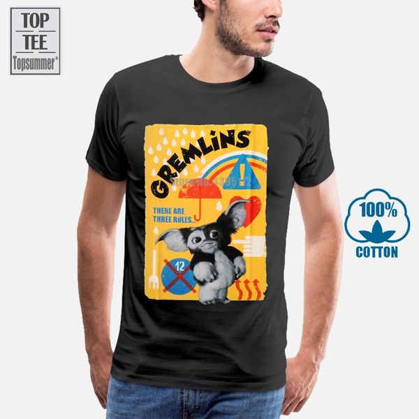 

футболка гремлины три правила gizmo mogwai maglia uomo tee shirt homme tshirt мужчины смешной
