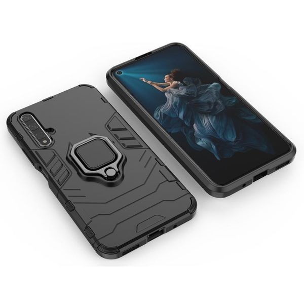 

2 in 1 armor shockproof case for honor 20 cover with magnetic car phone holder and finger ringkickstand