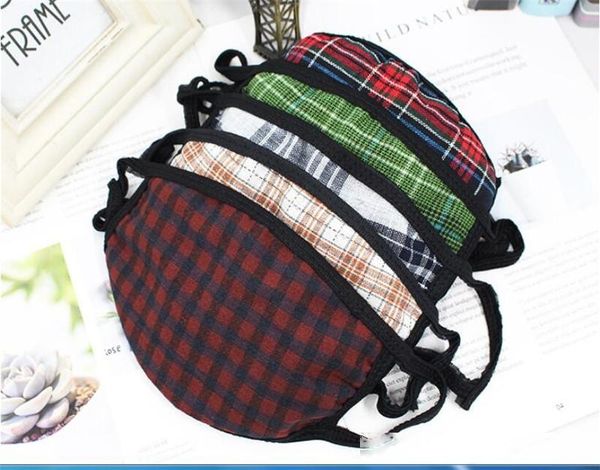 

cotton plaid striped face mask thicken warm dust-proof masks windproof washable reusable anti dust protective masks dhl