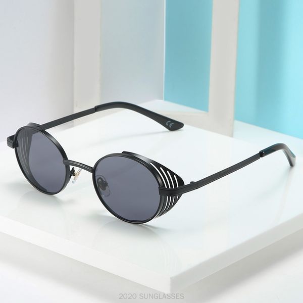 

windproof punk sunglasses men round retro fashion sunglasses women sun glasses brand uv400 eyeglasses shades fml, White;black